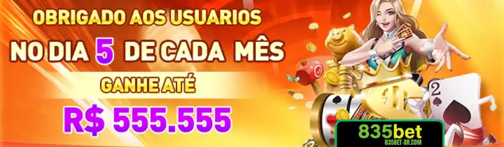 Promoção especial de agradecimento no 835BET no dia 5