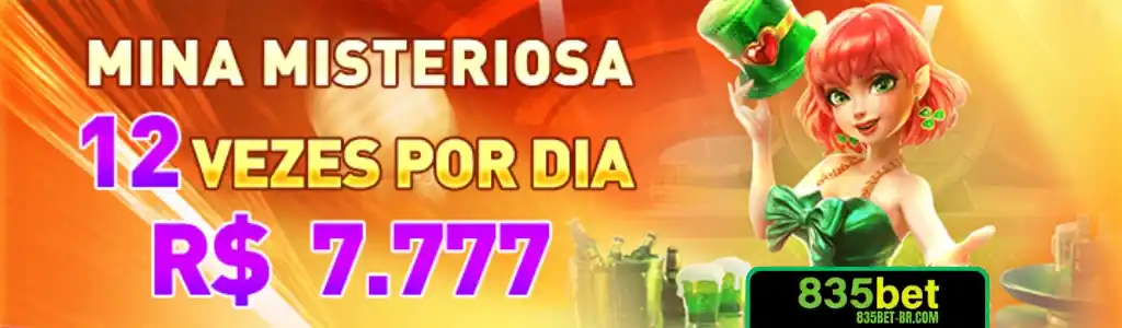 Promoção Mina Misteriosa no 835BET cassino com chance de ganhar R$7.777